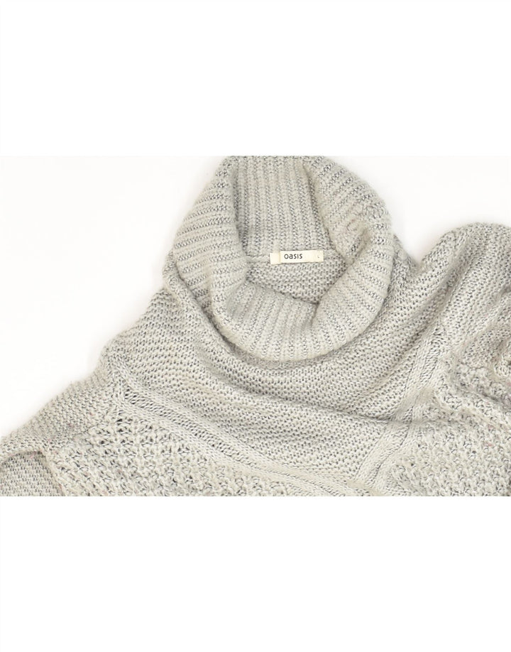 OASIS Womens Roll Neck Jumper Sweater UK 16 Large Grey Acrylic | Vintage Oasis | Thrift | Second-Hand Oasis | Used Clothing | Messina Hembry 