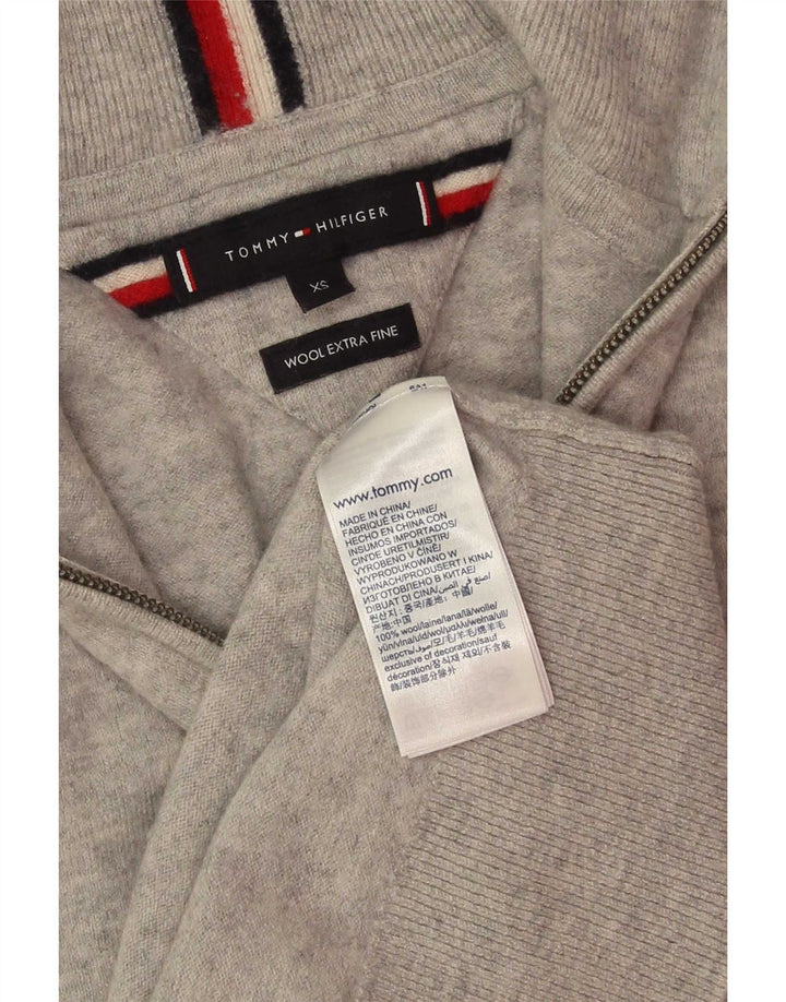 Tommy Hilfiger Herren-Pullover mit Reißverschluss, XS, graue Wolle