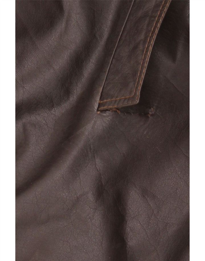 Vintage Herren Ledermantel UK 38 Mittelbraun