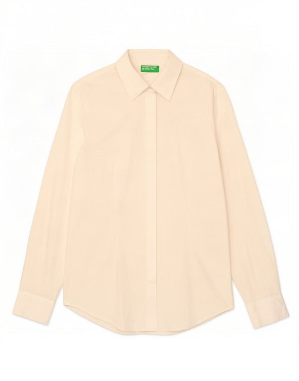 Benetton Damen-Hemd UK 12 Medium Weiß