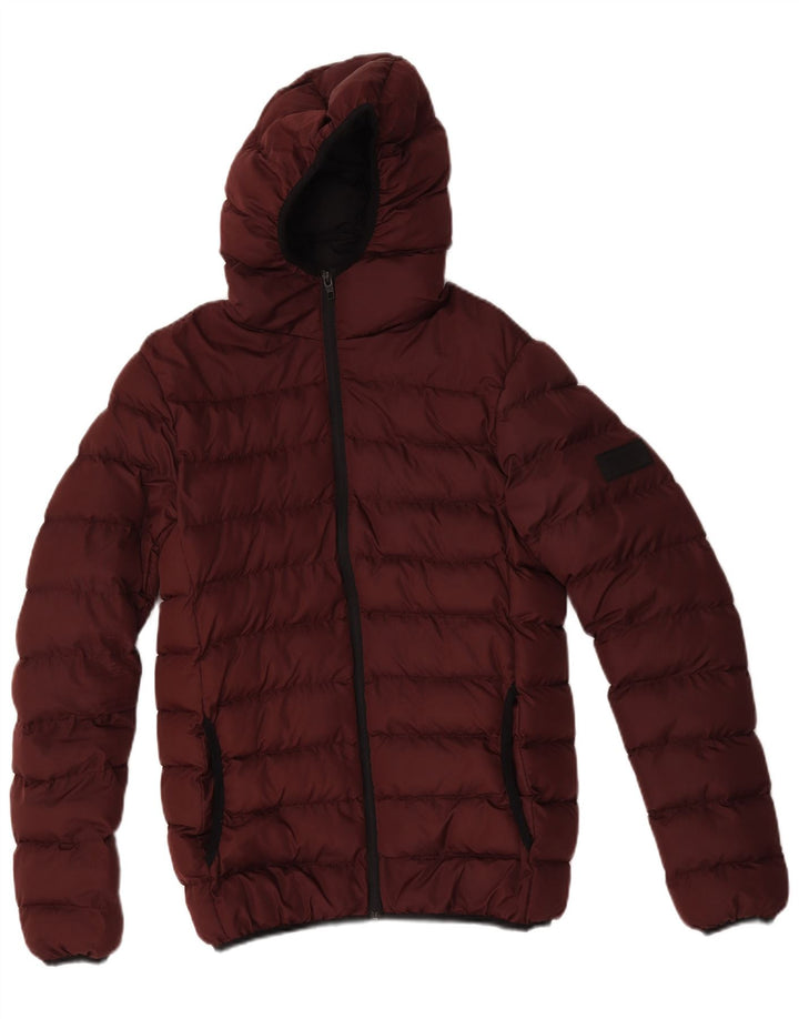 French Connection Herren-Jacke mit Kapuze, gepolstert, UK 34, XS, Burgunderrot, Polyester
