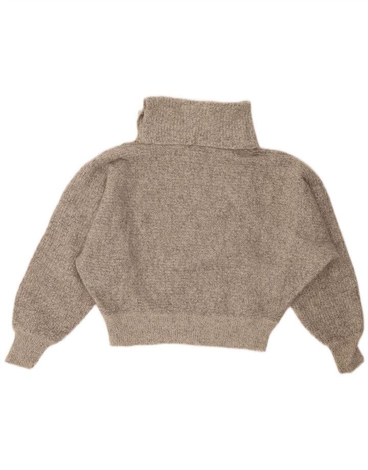 BAGARRY Damen Crop Rollkragenpullover Pullover UK 14 Large Grau meliert