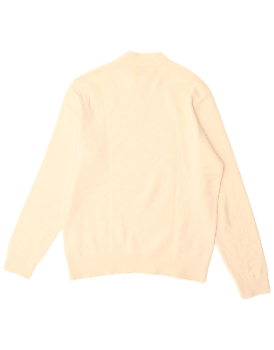 Zara Herren-Pullover mit Rundhalsausschnitt, groß, beige, Acryl