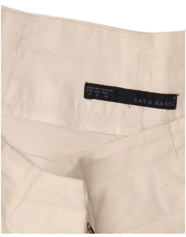 ZARA Womens Slim Chino Trousers Small W27 L27 White