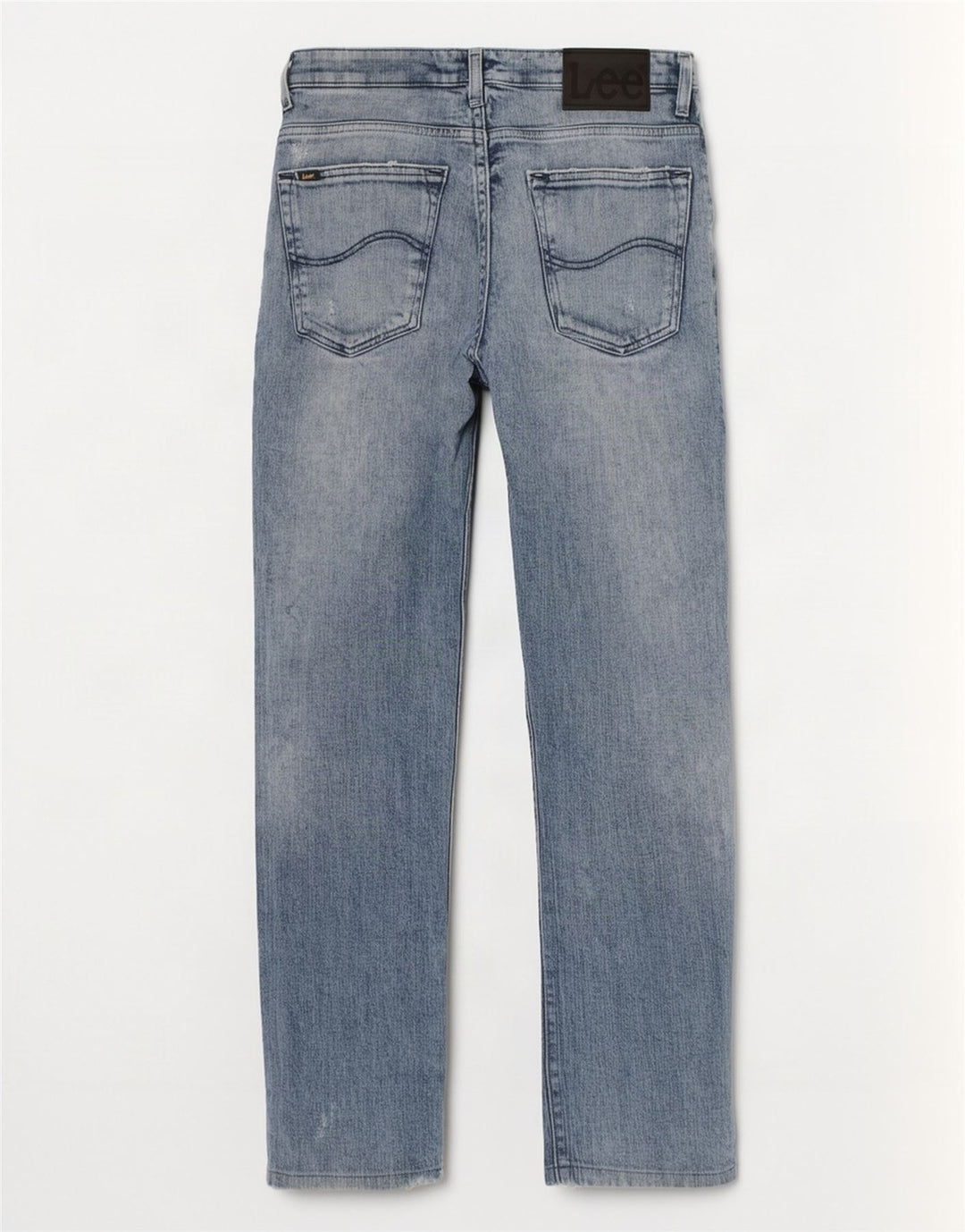 Lee Herren Knox Distressed Straight Jeans W29 L30 Blaue Baumwolle