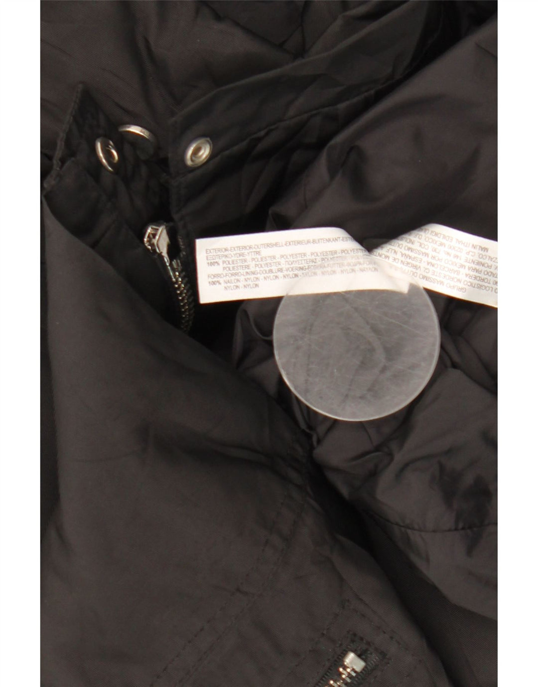 Massimo Dutti Damen-Windbreakerjacke mit Kapuze, UK 14, Mittelschwarz, Polyester