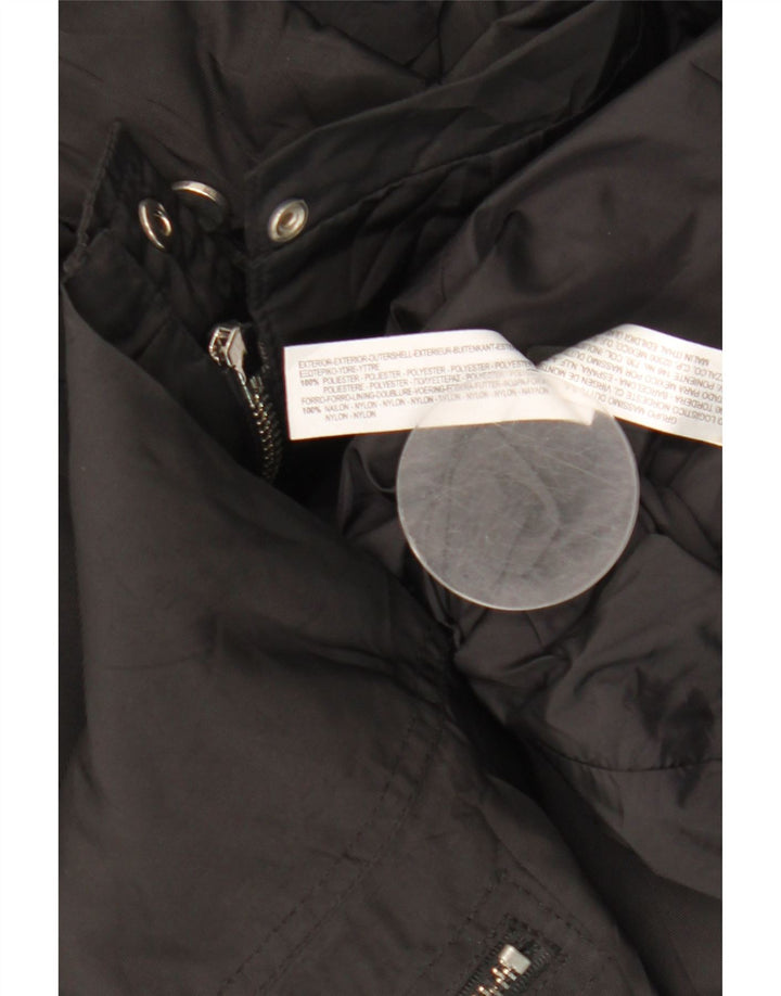 Massimo Dutti Damen-Windbreakerjacke mit Kapuze, UK 14, Mittelschwarz, Polyester