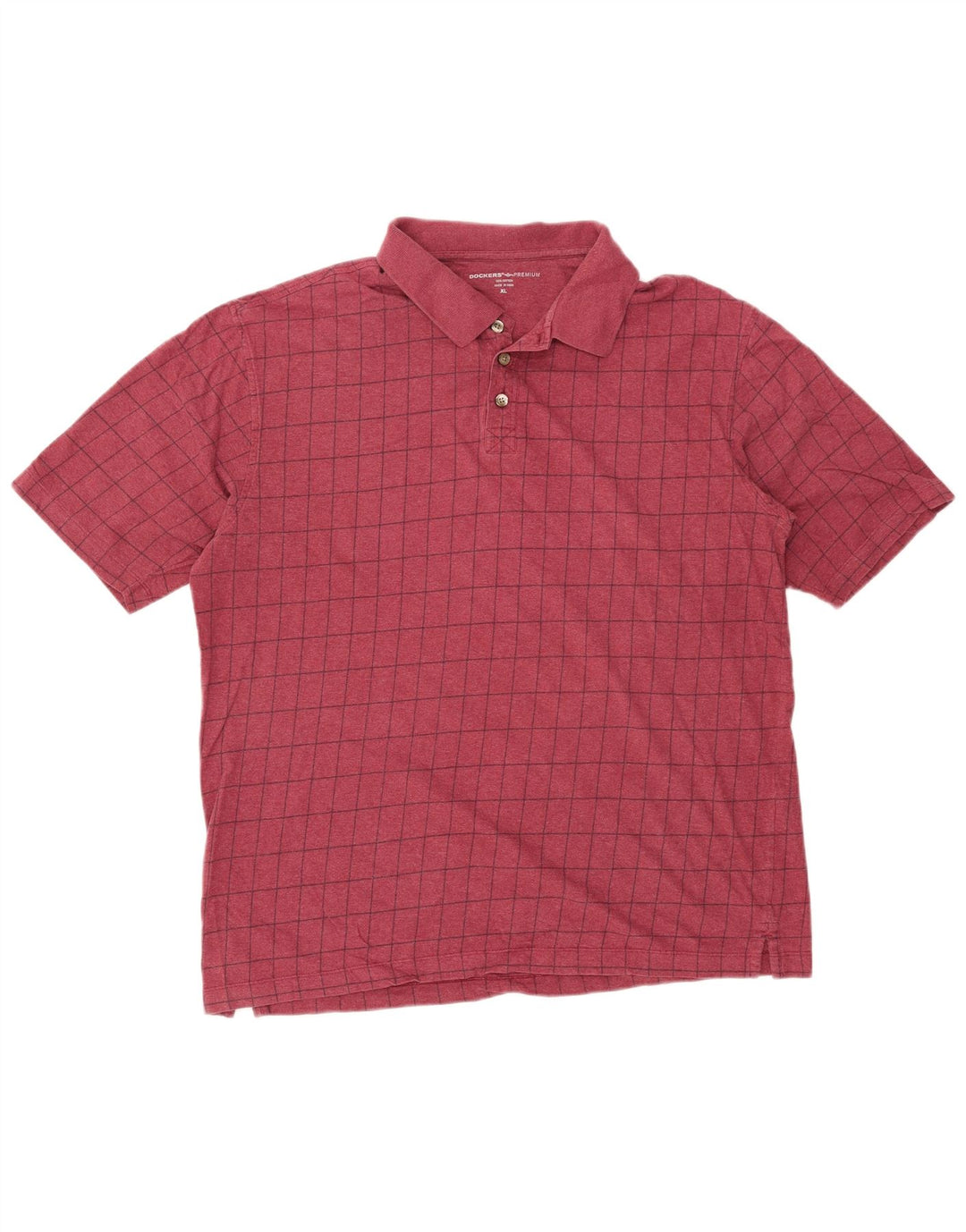 Dockers Herren-Poloshirt XL, kastanienbraun, kariert, Baumwolle