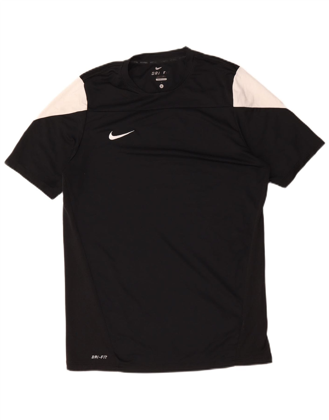Nike Herren Dri Fit T-Shirt-Oberteil, großes, schwarzes Farbblock-Polyester