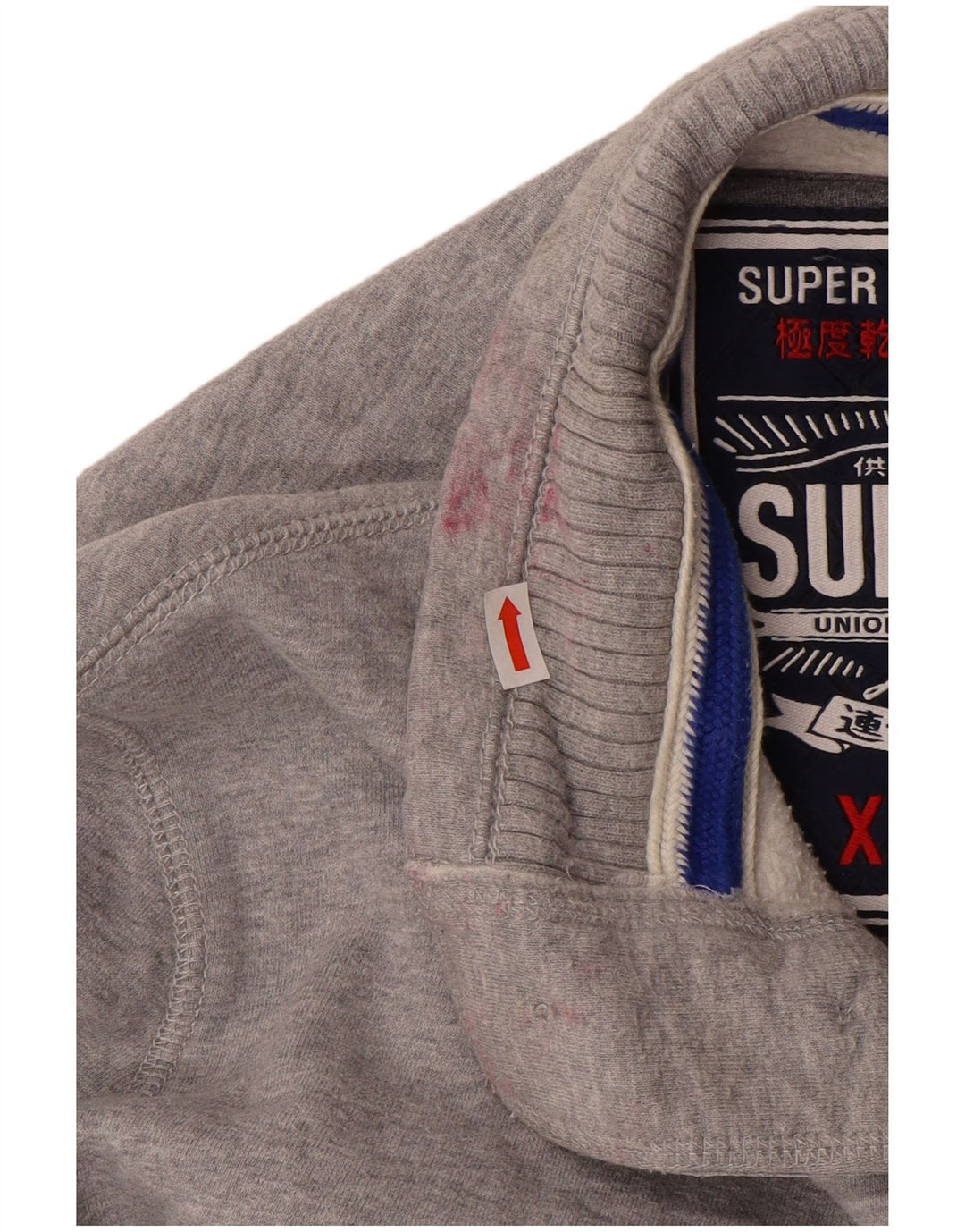 SUPERDRY Herren-Sweatshirt mit grafischem Knopfkragen, 2XL, Grau meliert