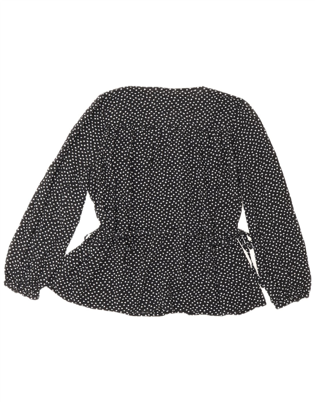 Whistles Damen-Hemdbluse, UK 10, kleines, schwarz geflecktes Polyester-Herz