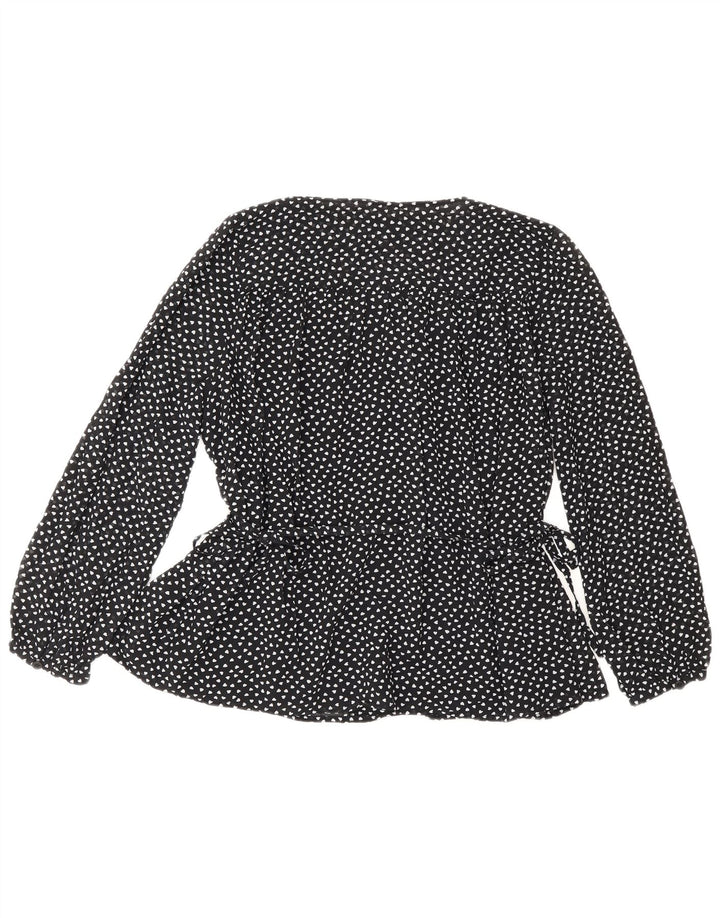 Whistles Damen-Hemdbluse, UK 10, kleines, schwarz geflecktes Polyester-Herz