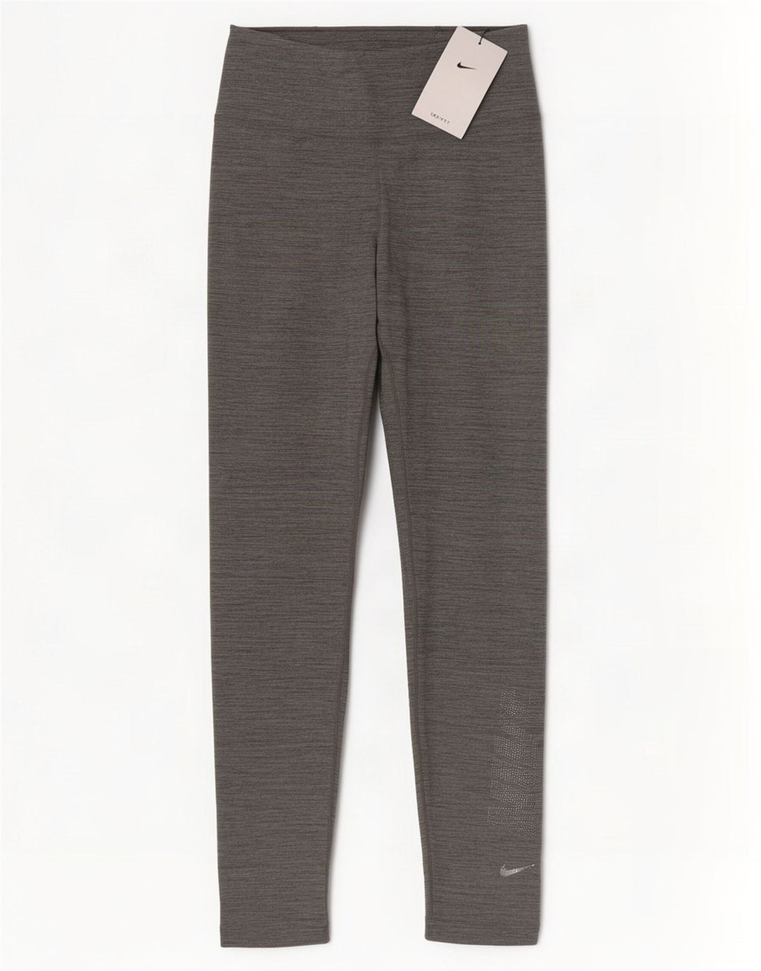 Nike Damen Dri Fit Graphic Leggings UK 4 XS Grau meliertes Polyester