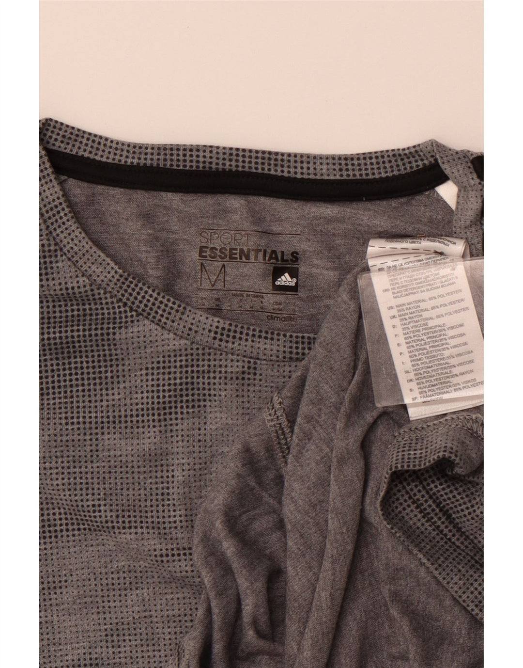 ADIDAS Herren Climalite T-Shirt Top Mittelgrau geflecktes Polyester