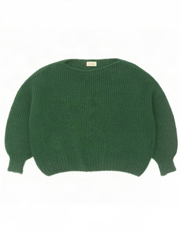 American Vintage Damen-Pullover, übergroß, U-Boot-Ausschnitt, Gr. 6, XS, Grün