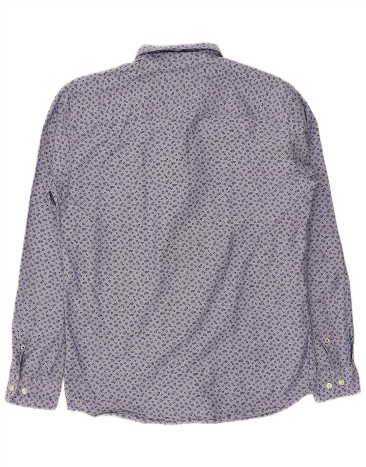 Jack & Jones Herrenhemd aus mittelblauer Baumwolle mit Blumenmuster
