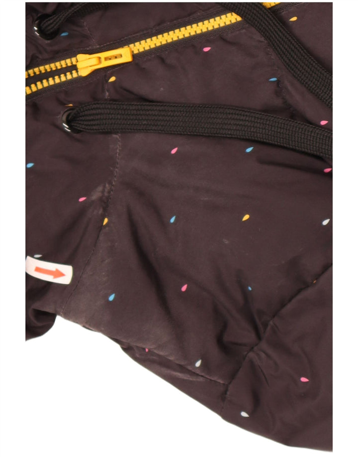 Adidas Damen-Kapuzenjacke, wattiert, UK 14, Mittelschwarz geflecktes Polyester