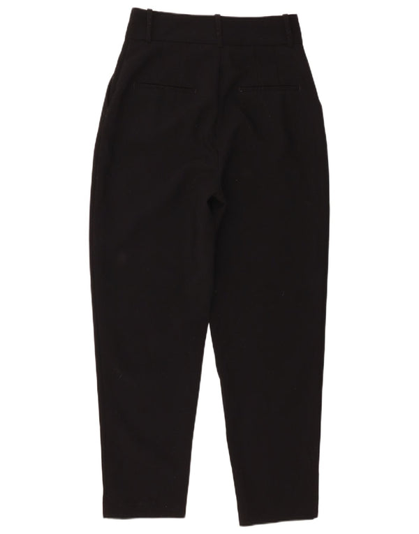 Zara Damen-Chinohose mit hoher Taille, schmal zulaufend, Größe S, W26, L26, Schwarz, Polyester