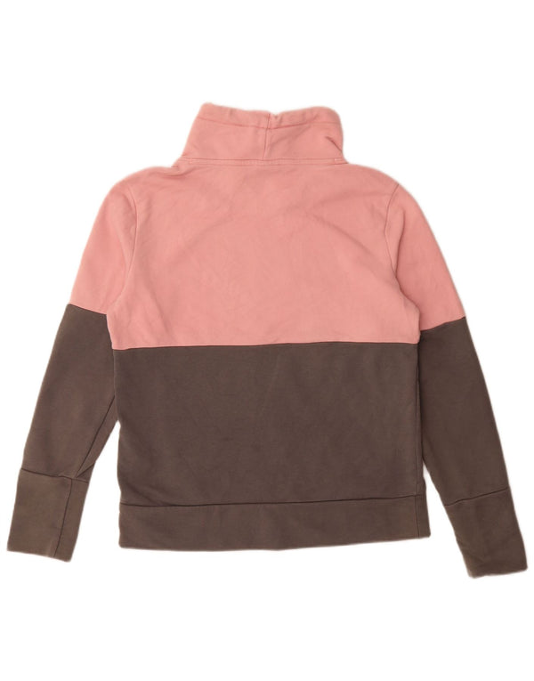 Puma Damen Grafik-Sweatshirt-Pullover UK 14 Mittelrosa Colourblock-Baumwolle