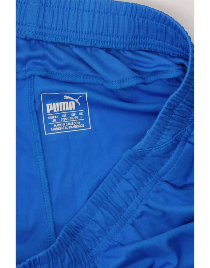 PUMA Mens Sport Shorts Large  Blue Colourblock Polyester Vintage Puma and Second-Hand Puma from Messina Hembry 