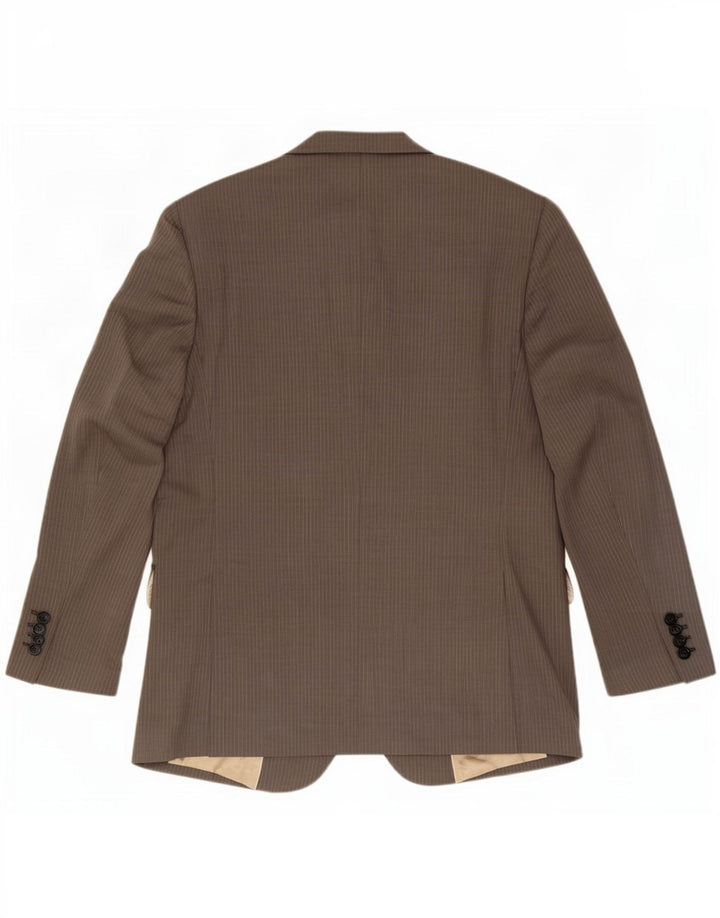Massimo Dutti Herren-Blazer mit 2 Knöpfen, EU 54, XL, graue Nadelstreifenwolle