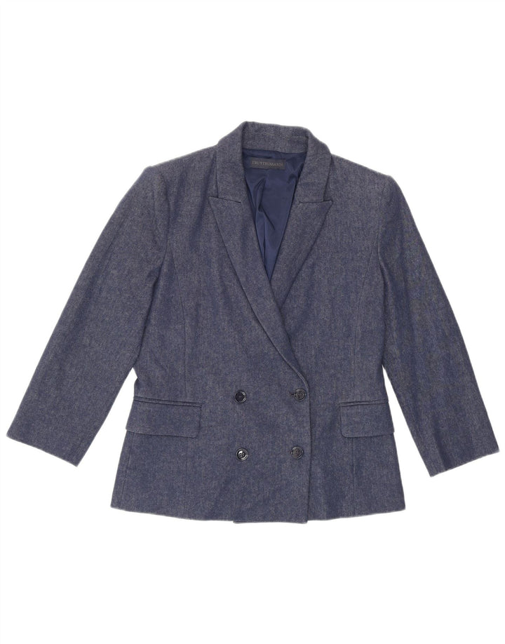 Trussardi Damen-Blazer mit 3/4-Ärmeln, zweireihig, IT-Größe 42, Mittelblau