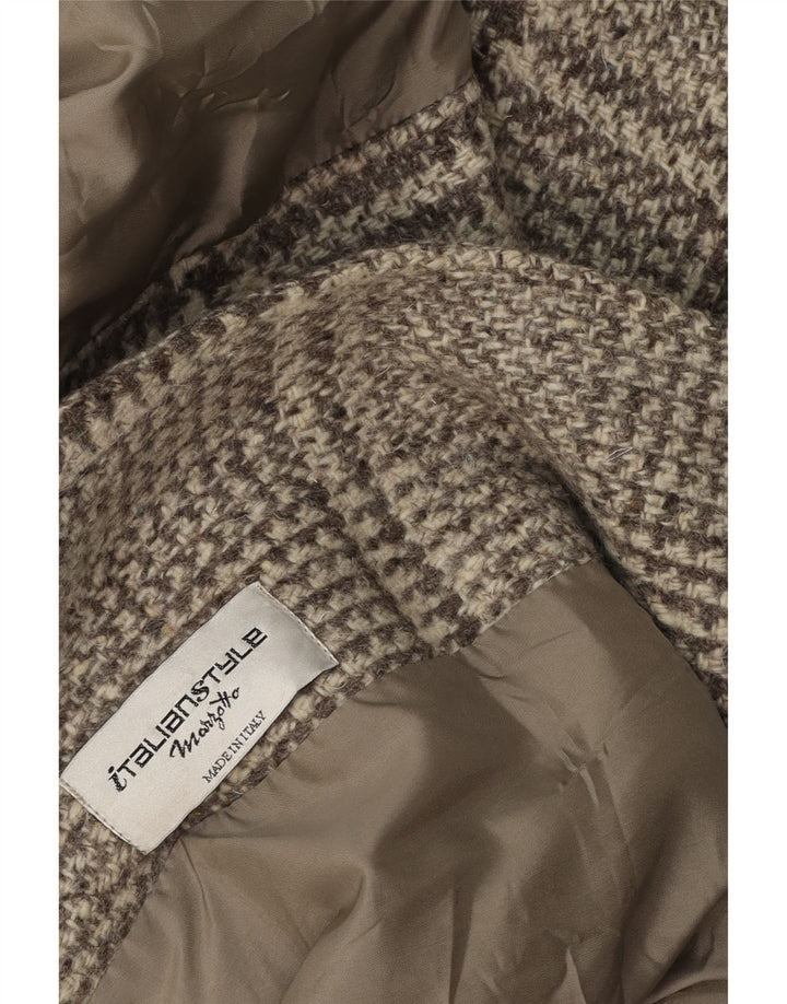 Vintage Damen Übergroßer Mantel UK 16 Großer grauer Karo