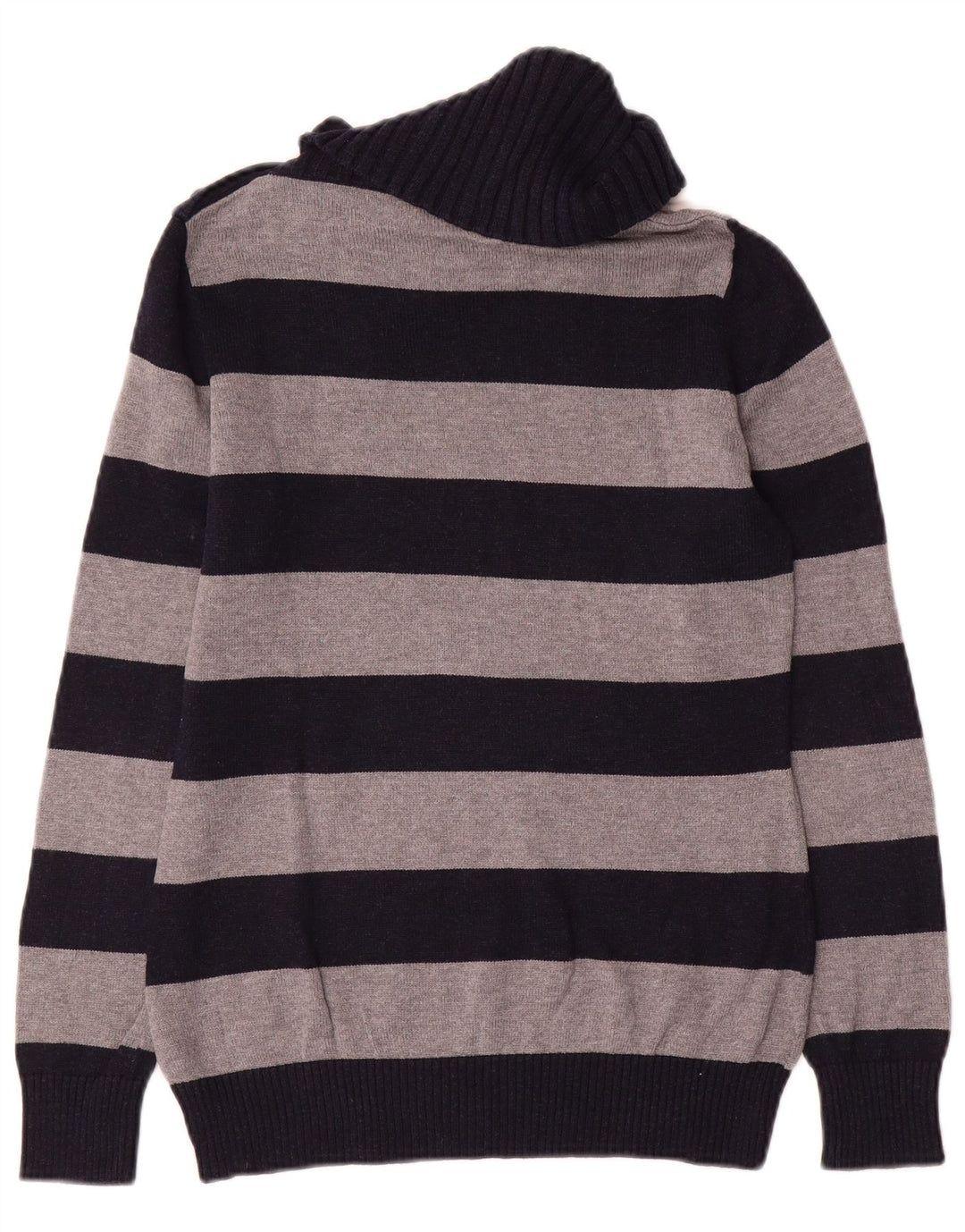 Massimo Dutti Damen-Pullover mit Knopfkragen, Gr. 12, mittleres Marineblau