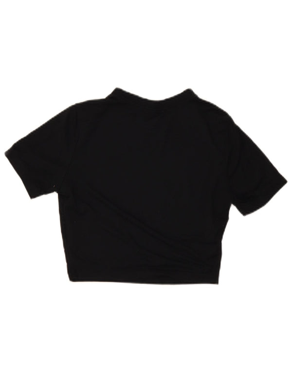 Nike Damen Crop Slim Fit Graphic T-Shirt Top UK 8 Small Schwarz Modal