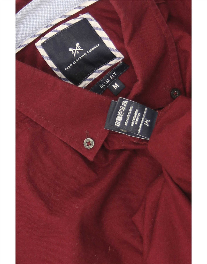 Crew Clothing Herren-Slim-Fit-Hemd aus mittlerer burgunderroter Baumwolle