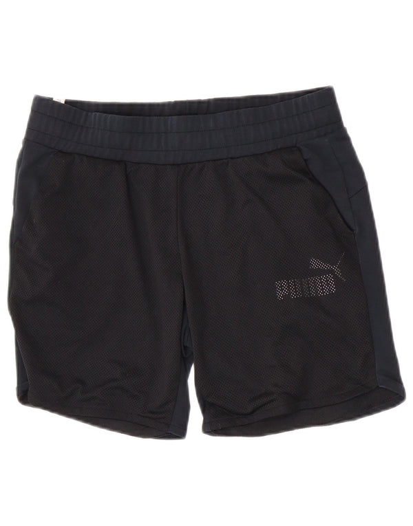 Puma Damen Sportshorts UK 12 Medium Marineblau Colourblock Polyester