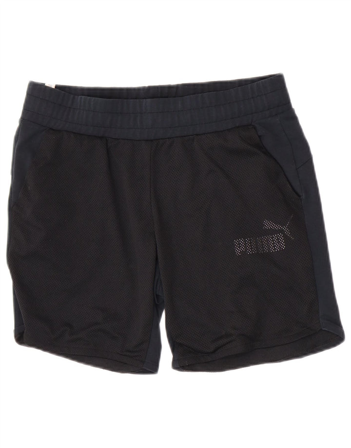 Puma Damen Sportshorts UK 12 Medium Marineblau Colourblock Polyester