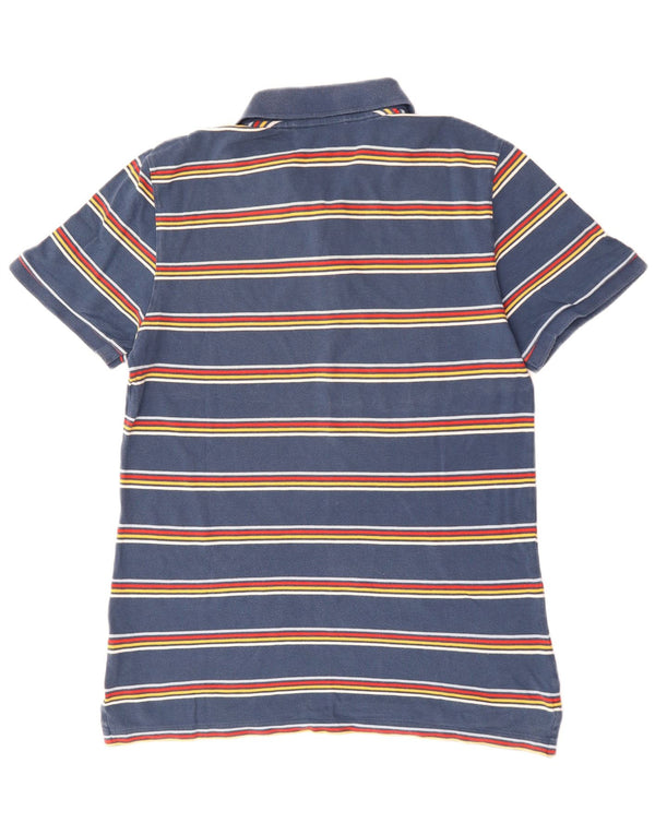 Puma Herren-Poloshirt, groß, marineblau, gestreift, Baumwolle