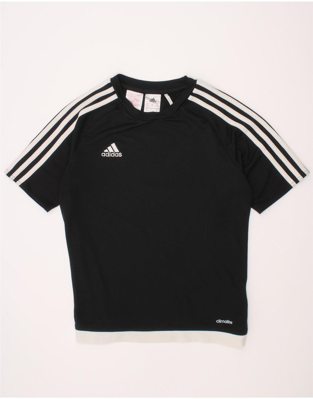 ADIDAS Climalite T-Shirt für Jungen, 11–12 Jahre, schwarzes Colourblock-Polyester
