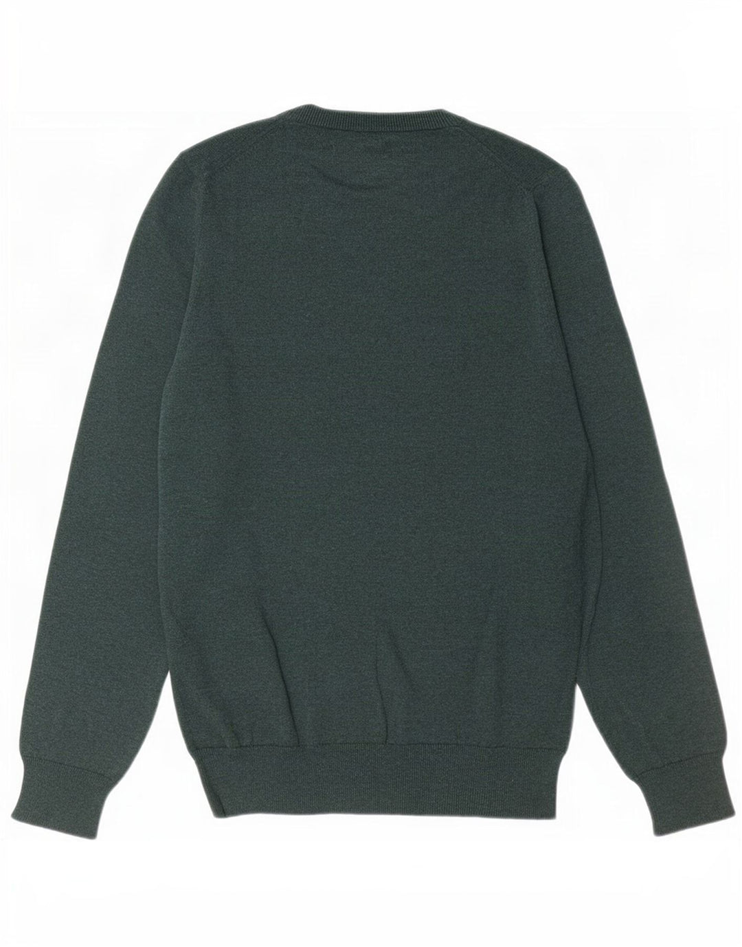 Marks & Spencer Herren-Pullover mit V-Ausschnitt, Größe S, grüne Baumwolle