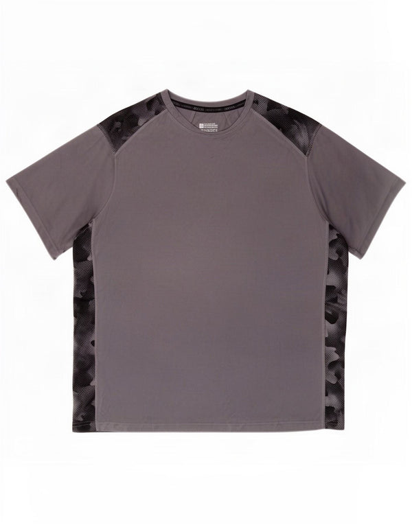 Mountain Warehouse Herren-T-Shirt-Oberteil 2XL Graues Camouflage-Polyester