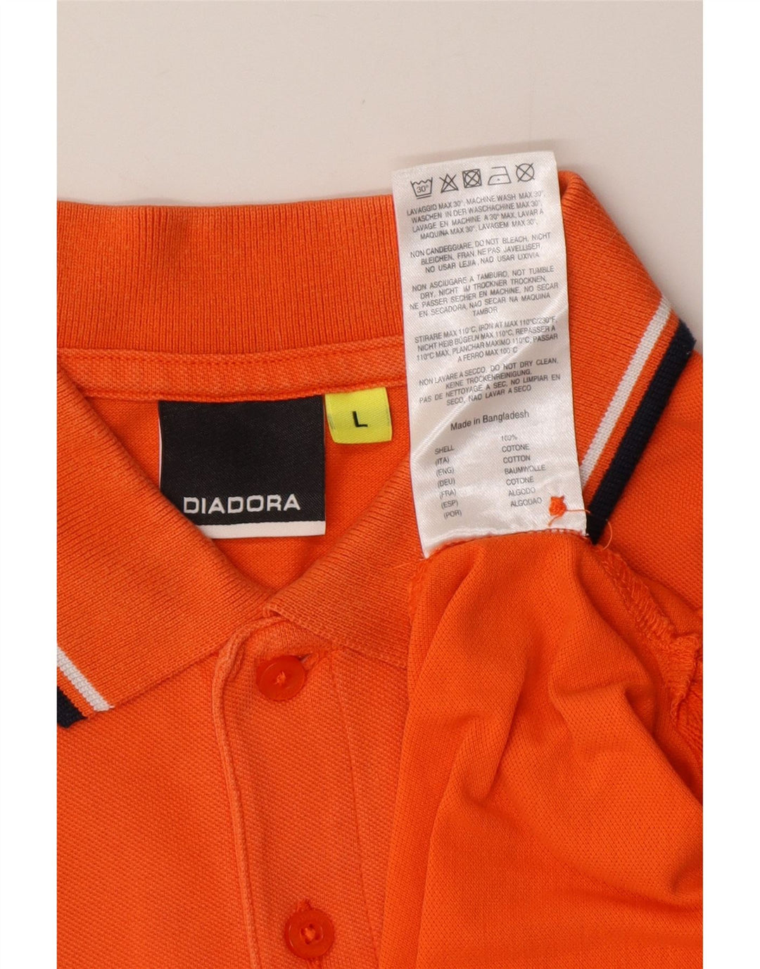 DIADORA Herren-Poloshirt, große Baumwolle, Orange