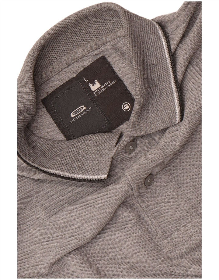 G-Star Herren-Poloshirt, groß, grau gefleckt
