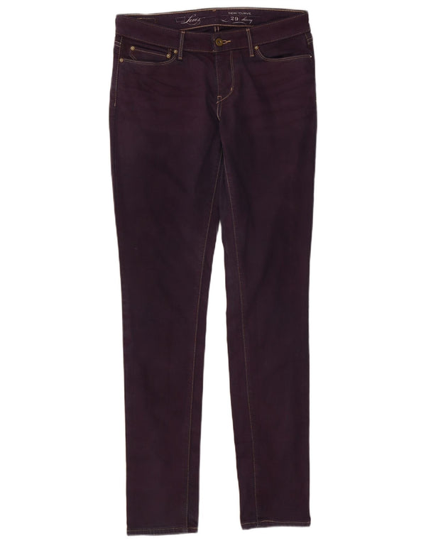 Levi's Damen Demi Curve Skinny Jeans W29 L32 Lila Baumwolle