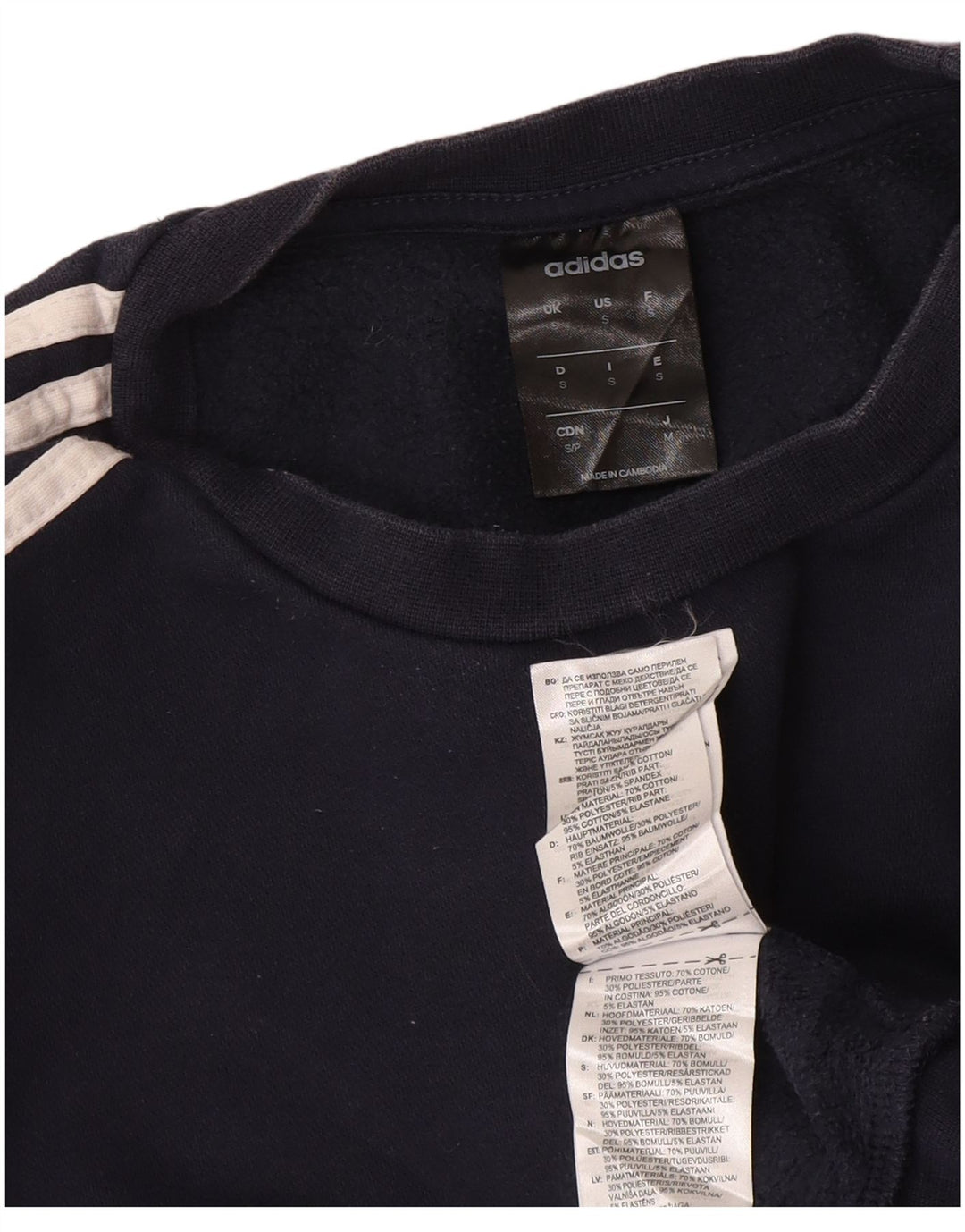 Adidas Herren Sweatshirt Pullover Small Marineblau Baumwolle