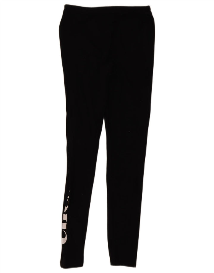 Ellesse Womens Graphic Leggings UK 10 Small Schwarz Baumwolle