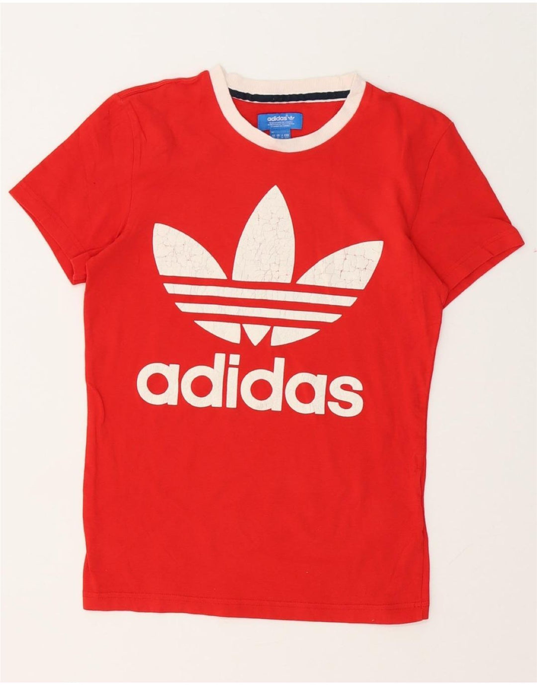 ADIDAS Herren Grafik T-Shirt Top Small Rot Baumwolle