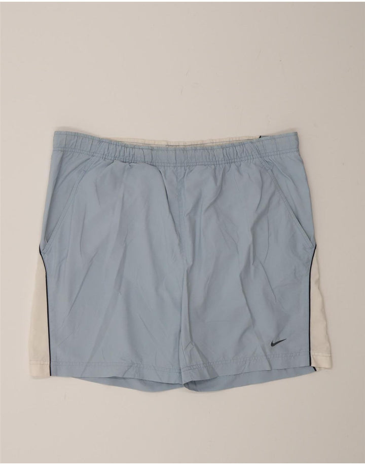 Nike Herren-Sportshorts, groß, blaues Colourblock-Nylon