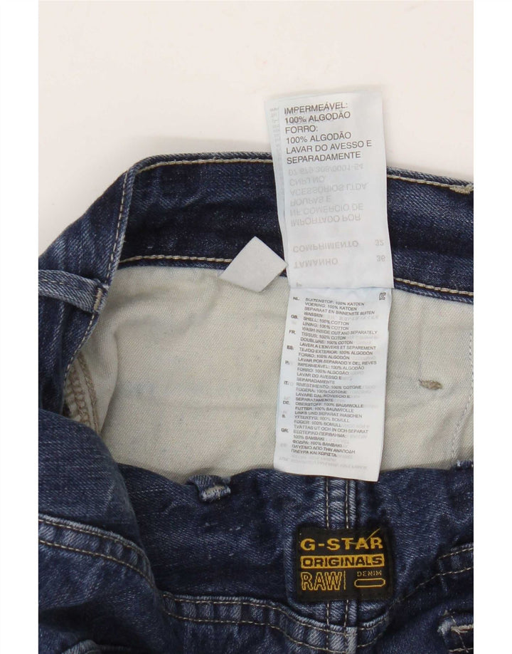 G-Star Herren Straight Jeans W36 L32 Blaue Patchwork-Baumwolle