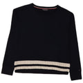 Tommy Hilfiger Damen Top Langarm UK 10 Small Marineblau gestreift