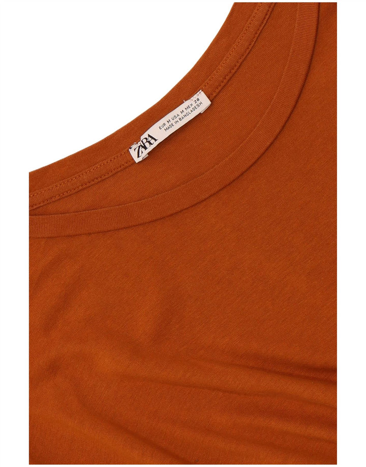 Zara Damen Übergroßes Tunika-Oberteil Mittelorange