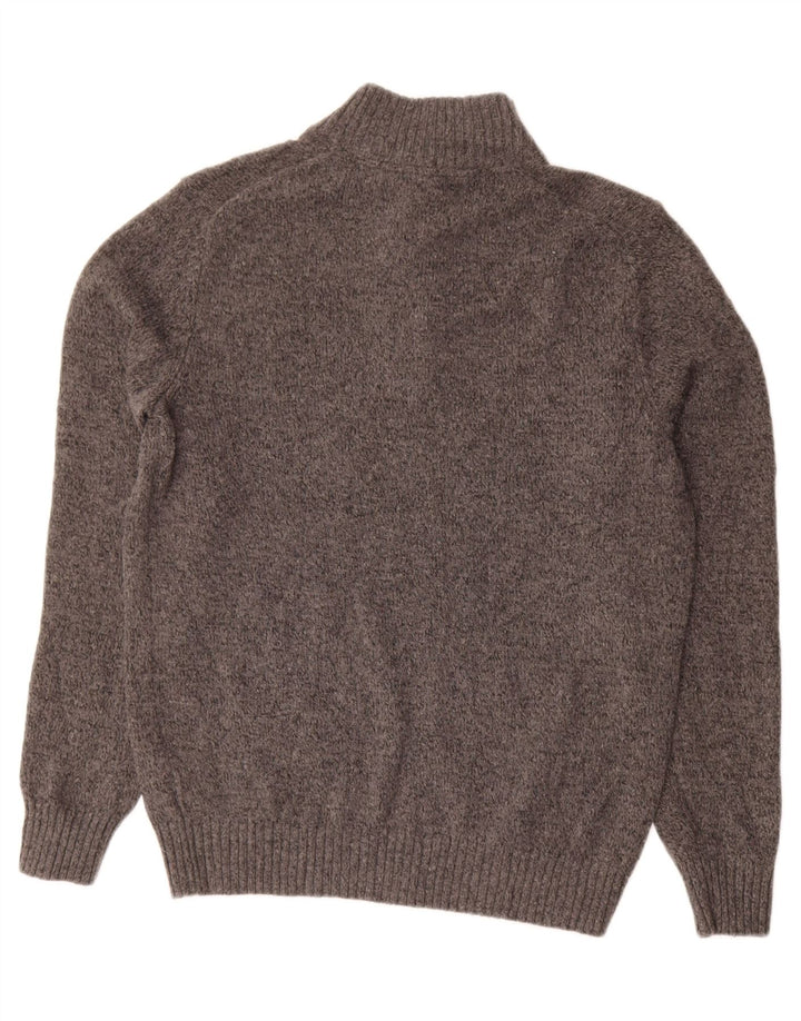Izod Herren-Pullover mit Knopfkragen, Mittelgrau geflecktes Acryl