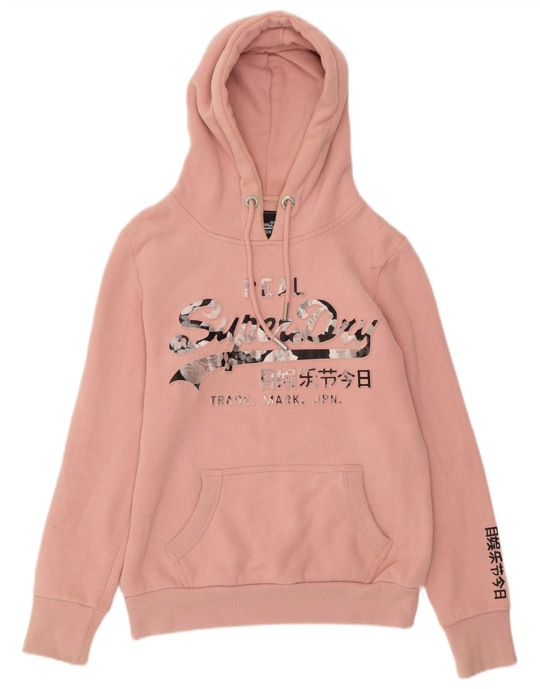 SUPERDRY Damen-Kapuzenpullover mit Grafik, UK 8, Größe S, Rosa, Baumwolle