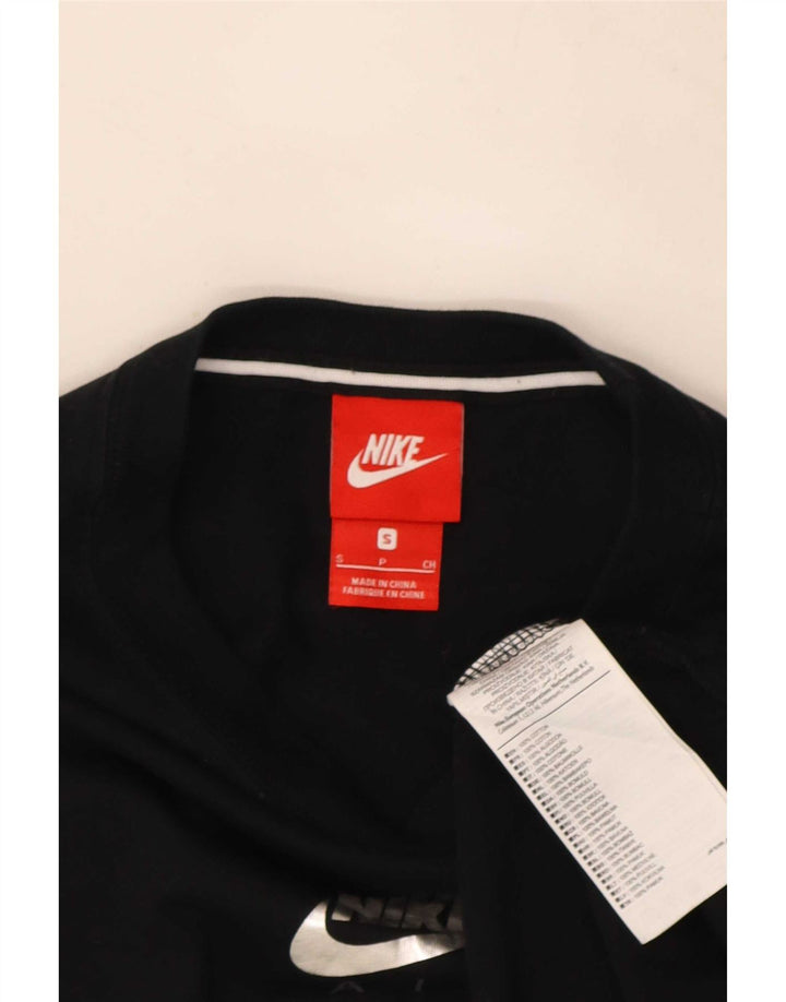 Nike Herren-Grafikoberteil mit langen Ärmeln, Größe S, schwarze Baumwolle