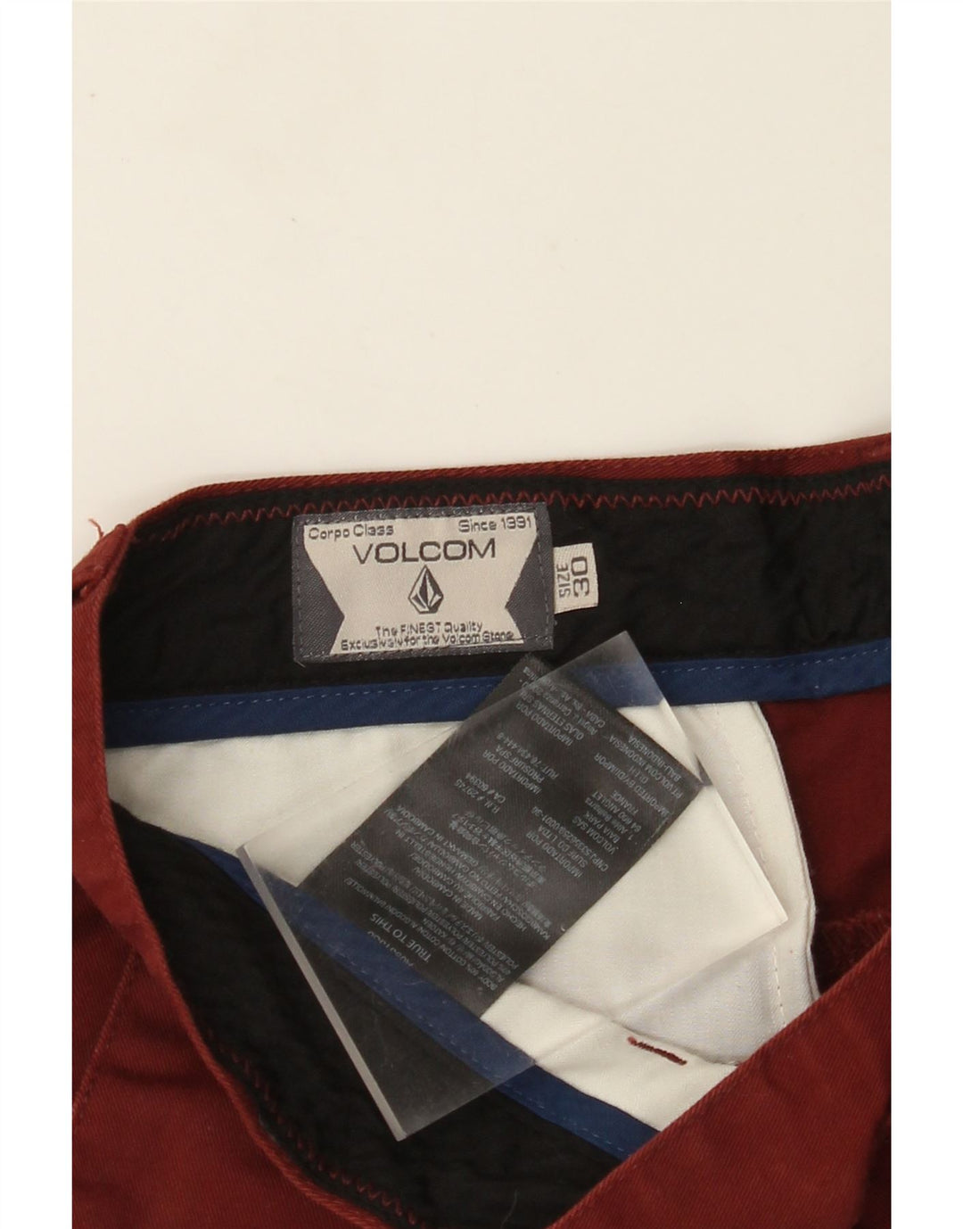 VOLCOM Herren Chino-Shorts W30 Medium Burgunder Baumwolle